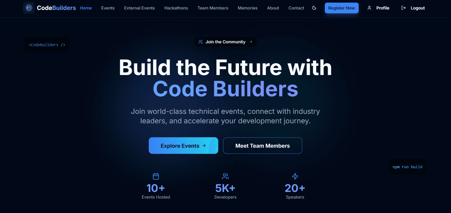 Code Builders Event Platform